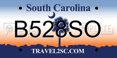B528SO South Carolina License Plate