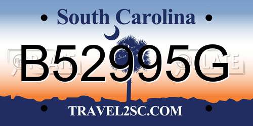 B52995G South Carolina License Plate