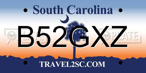 B52GXZ South Carolina License Plate