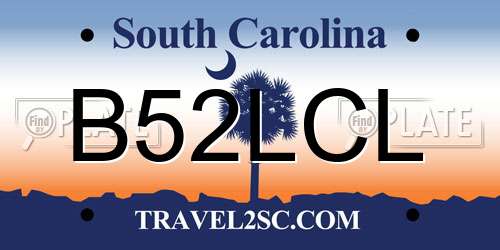 B52LCL South Carolina License Plate