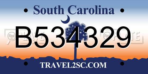 B534329 South Carolina License Plate