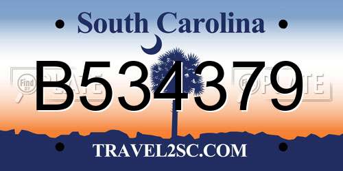 B534379 South Carolina License Plate