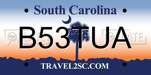 B53TUA South Carolina License Plate