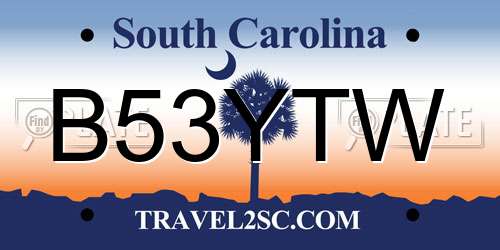 B53YTW South Carolina License Plate