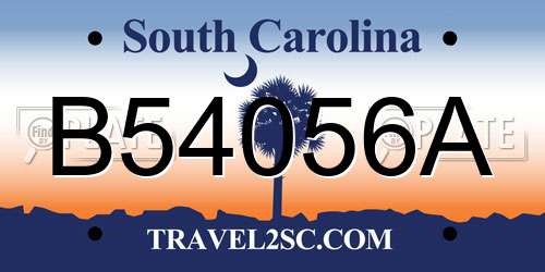 B54056A South Carolina License Plate