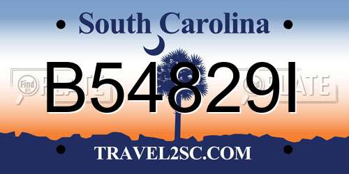 B54829I South Carolina License Plate