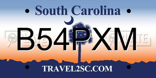 B54PXM South Carolina License Plate