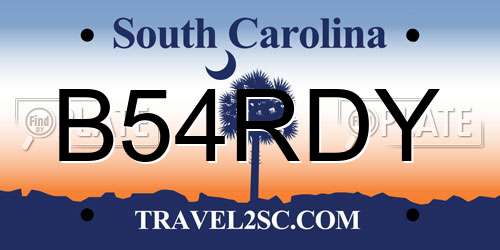 B54RDY South Carolina License Plate