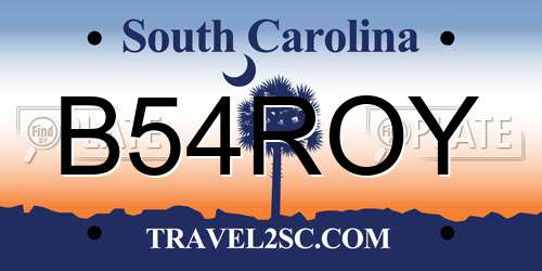 B54ROY South Carolina License Plate