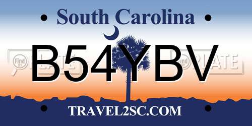 B54YBV South Carolina License Plate