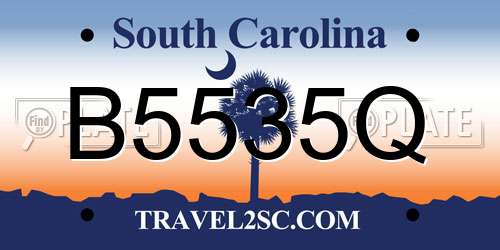B5535Q South Carolina License Plate