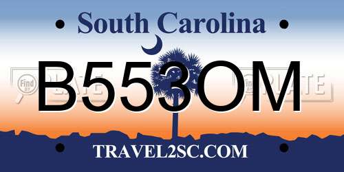 B553OM South Carolina License Plate