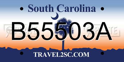 B55503A South Carolina License Plate