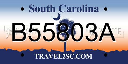 B55803A South Carolina License Plate