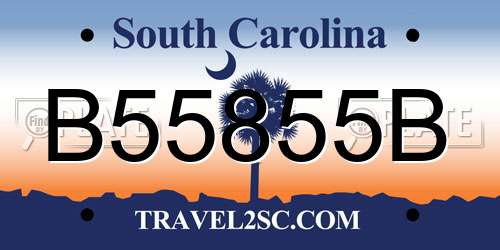 B55855B South Carolina License Plate
