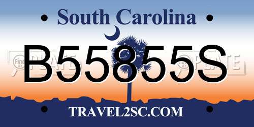 B55855S South Carolina License Plate