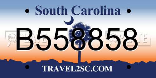 B558858 South Carolina License Plate
