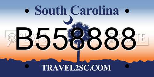 B558888 South Carolina License Plate