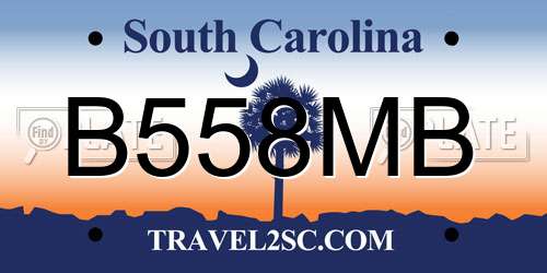 B558MB South Carolina License Plate
