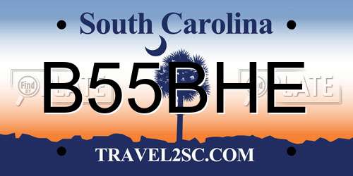 B55BHE South Carolina License Plate