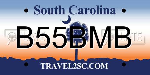 B55BMB South Carolina License Plate