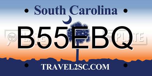 B55EBQ South Carolina License Plate