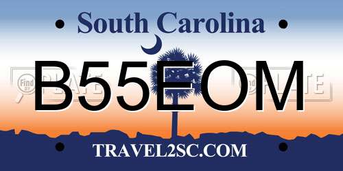 B55EOM South Carolina License Plate