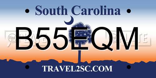 B55EQM South Carolina License Plate