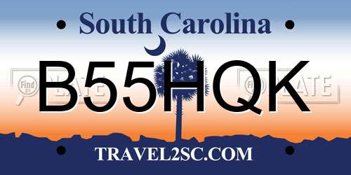 B55HQK South Carolina License Plate