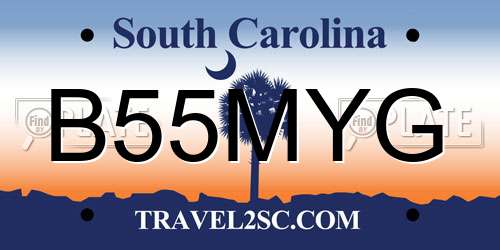 B55MYG South Carolina License Plate