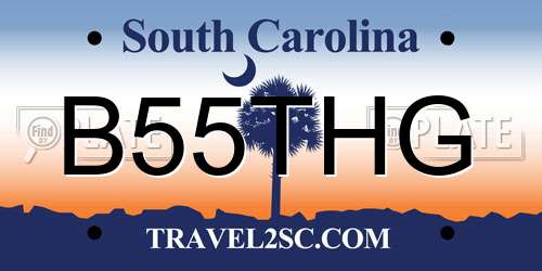 B55THG South Carolina License Plate