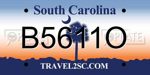 B5611O South Carolina License Plate