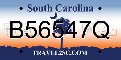 B56547Q South Carolina License Plate