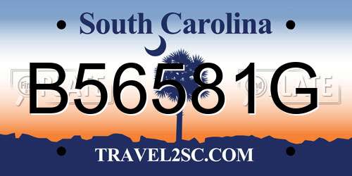 B56581G South Carolina License Plate