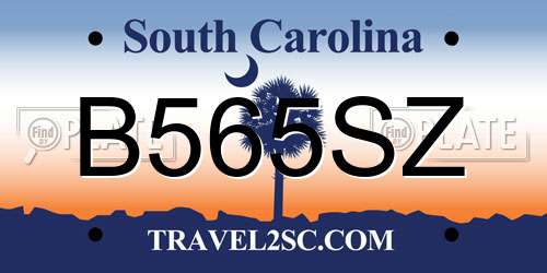 B565SZ South Carolina License Plate