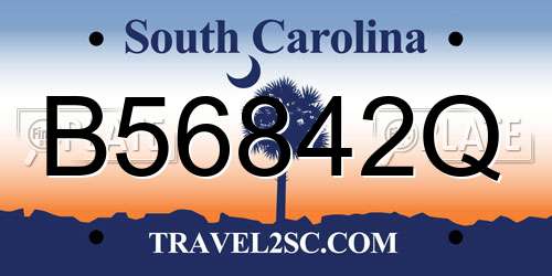 B56842Q South Carolina License Plate
