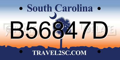 B56847D South Carolina License Plate