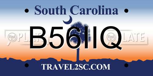 B56IIQ South Carolina License Plate
