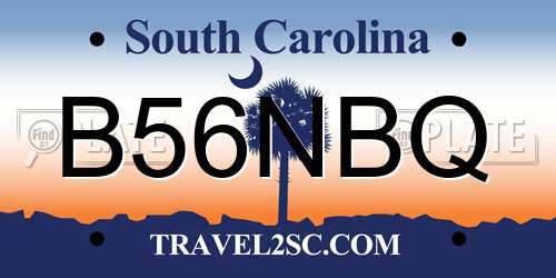 B56NBQ South Carolina License Plate