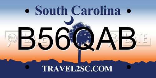 B56QAB South Carolina License Plate