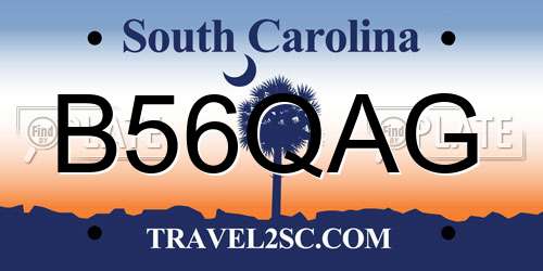 B56QAG South Carolina License Plate