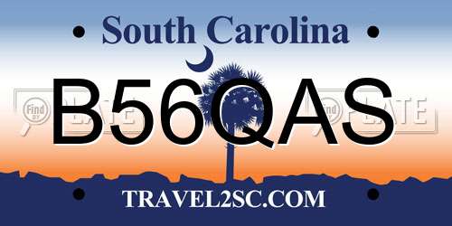 B56QAS South Carolina License Plate