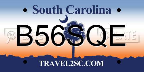 B56SQE South Carolina License Plate