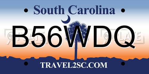 B56WDQ South Carolina License Plate