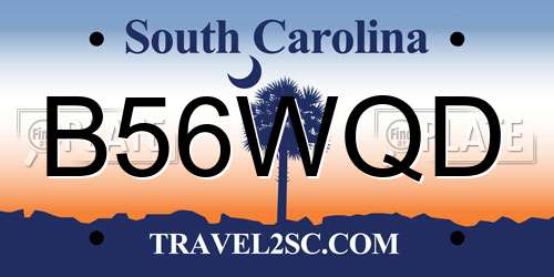 B56WQD South Carolina License Plate