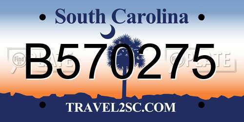 B570275 South Carolina License Plate