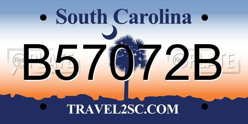 B57072B South Carolina License Plate