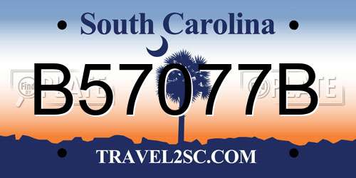 B57077B South Carolina License Plate