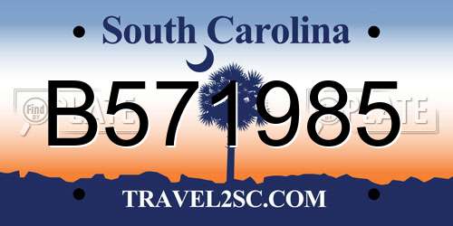 B571985 South Carolina License Plate