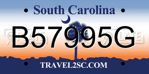 B57995G South Carolina License Plate